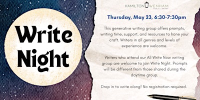 Hauptbild für Write Night: Generative Writing Group