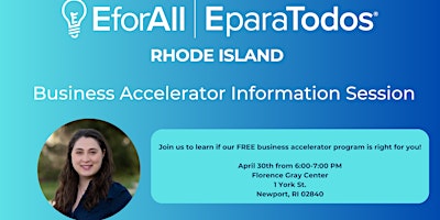 Imagen principal de EforAll Rhode Island Free Business Accelerator Info Session- Newport