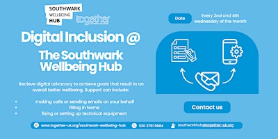 Image principale de Digital Inclusion - @ The Southwark Wellbeing Hub