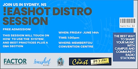In person !earshot Distro Session in Sydney, NS