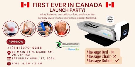 Launch Party for iRelaxbot - a Robotic Wellness Therapy | First ever in Canada