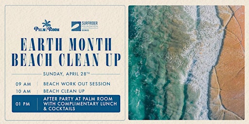 Primaire afbeelding van EARTH MONTH BEACH CLEAN UP | Palm Room