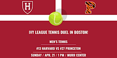 Harvard Men's Tennis - #13 Harvard hosts #27 Princeton primary image