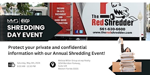 Imagem principal do evento The Melissa Miller Group Client Appreciation Event: Shredding Day 2024