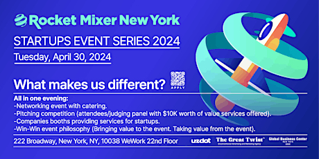 Rocket Mixer startups networking event + pitch competition