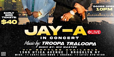Imagen principal de JAY-A LIVE IN CONCERT PRESENTED BY TEAM TROPICAL & CHAKA