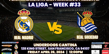 Real Madrid vs Real Sociedad | La Liga | Watch Party at Underdogs Cantina  primärbild
