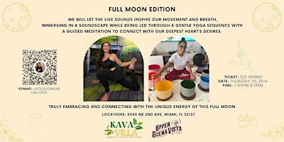 Yin Yoga + Sound Healing Full Moon Vibes at Kava Villa in Upper Buena Vista primary image