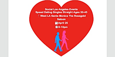 Primaire afbeelding van Speed Dating Social Party in Santa Monica LA for Singles Straight Ages30-45