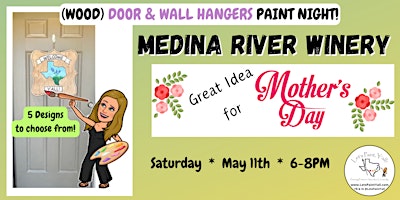 Imagem principal do evento Mother's Day DOOR HANGER PAINT NIGHT at Medina River Winery