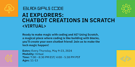 AI Explorers: Chatbot Creations in Scratch (Ages 11-13) primary image