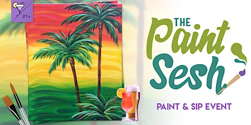 Primaire afbeelding van Paint & Sip Painting Event in Cincinnati, OH – “Rasta Palms” at Voodoo Brew