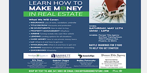 Learn How To Make Money in Real Estate - Limited Seating! primary image