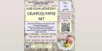 Imagem principal do evento Wind Down Wednesday: Crumpled Paper Art