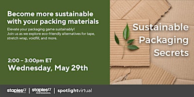 Imagem principal do evento Become more sustainable with your packing materials