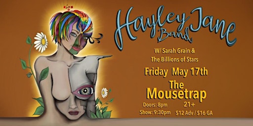 Primaire afbeelding van Hayley Jane Band w/ Sarah Grain & the Billions of Stars - Friday, May 17th
