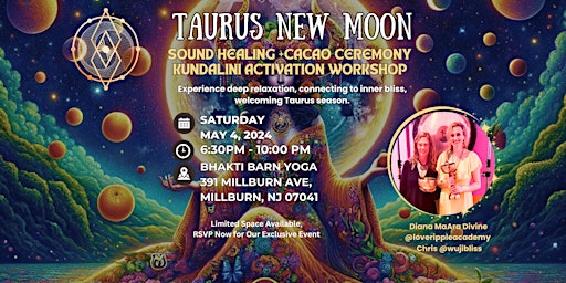 Imagem principal do evento TAURUS NEW MOON: Sound Healing, Cacao & Kundalini Activation
