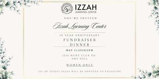 Imagem principal do evento Izzah Learning Center Fundraising Dinner