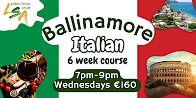 (B)Italian Bgnnrs, 6 Wed Eve's,7pm-9pm,May 22nd,29th,Jun 5th,12th,19th,26th primary image