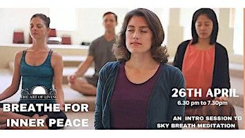 Primaire afbeelding van Breathe For Inner Peace - Introduction to Art of Living Part-1 Course