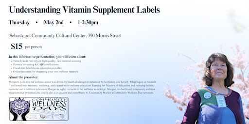 Hauptbild für Community Wellness Days: Understanding Vitamin Supplement Labels