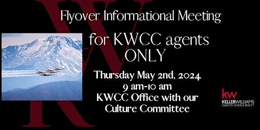 Imagen principal de KWCC registration for upcoming Fly Over Event