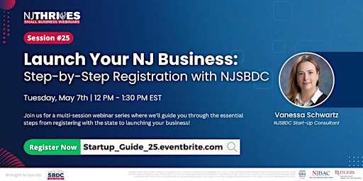 Primaire afbeelding van Launch Your NJ Business: Step-by-Step Registration with NJSBDC |Session #25