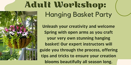 Imagem principal do evento Adult Workshop: Hanging Basket Party