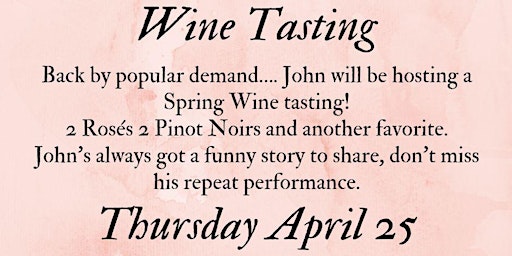 Spring Wine Tasting at Vinum primary image