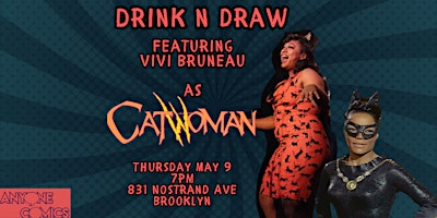 Primaire afbeelding van Drink N Draw with model Vivi Bruneau as Catwoman!