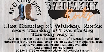 Primaire afbeelding van Line Dancing at Whiskey Rocks Country Bar & Rodeo