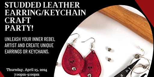Rebel Artistry! Studded Leather Earring/Keychain Craft Party primary image