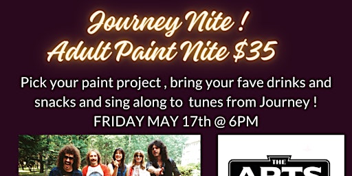 Imagem principal do evento JOURNEY NITE! Adult Paint Nite - choose a paint design & chill