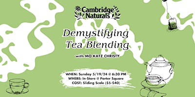 Imagem principal do evento Demystifying Tea Blending - with Mo Katz Christy