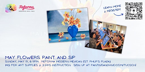 Imagem principal de May Flowers Paint and Sip at Reforma Modern Mexican