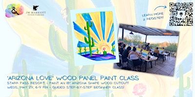 Imagen principal de ‘Arizona Love’ Wood Cutout Paint and Sip Class