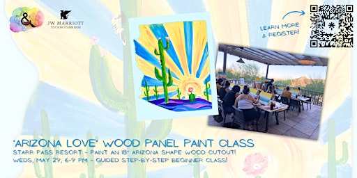 Imagem principal do evento ‘Arizona Love’ Wood Cutout Paint and Sip Class