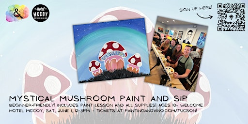 Imagem principal do evento Mystical Mushroom Paint and Sip at Hotel McCoy