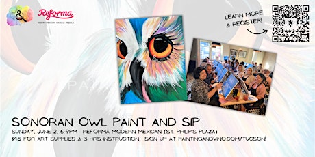 Sonoran Owl Paint and Sip at Reforma Modern Mexican