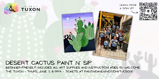 Imagem principal do evento Desert Cactus Paint and Sip at The Tuxon