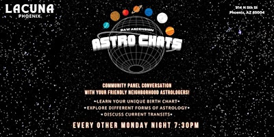 ASTRO CHATS: Bi-weekly Community Astrology Chat at Lacuna Phoenix  primärbild