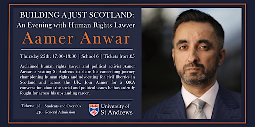 Building a Just Scotland: An Evening With Human Rights Lawyer Aamer Anwar primary image