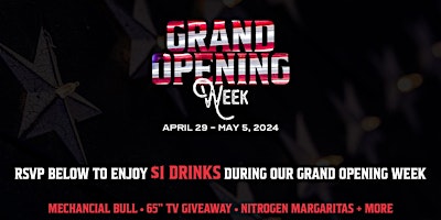 Landmark Grand Opening Week Celebration - $1 Drinks primary image