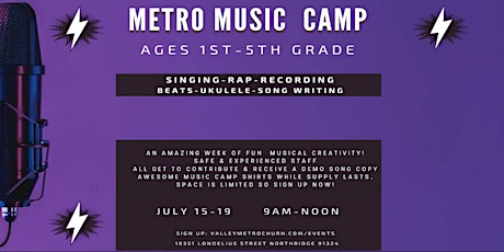 Metro MUSIC CAMP for Kids (1st-5th Grade)