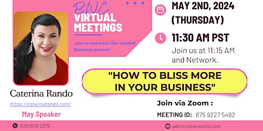 Primaire afbeelding van How to Bliss More In Your Business - Virtual Event