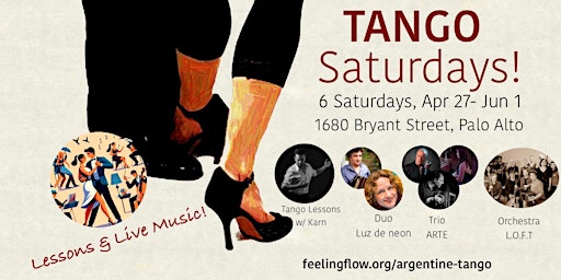Image principale de Tango Saturdays in Palo Alto!
