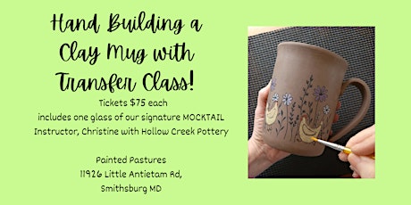 Painted Pastures  Hand building a Clay Mug with transfer