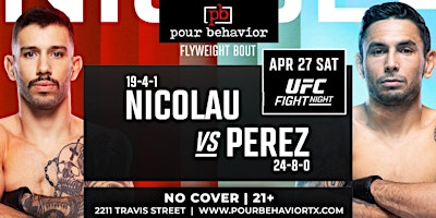 Imagen principal de UFC Fight Night : Nicolau VS Perez Watch Party | No Cover