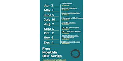 Imagem principal do evento The Wise Mind Institute: Monthly DBT Essentials Series