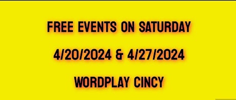 2 FREE SATURDAY EVENTS AT WORDPLAY CINCY, FUN FOR THE ENTIRE FAMILY!